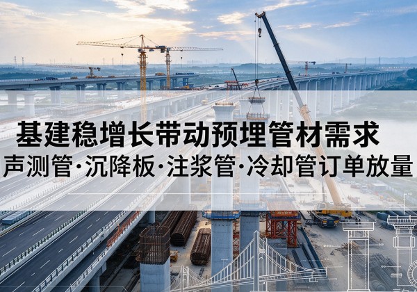 曲阜基建稳增长带动预埋监测管材需求，声测管、沉降板、注浆管订单持续放量